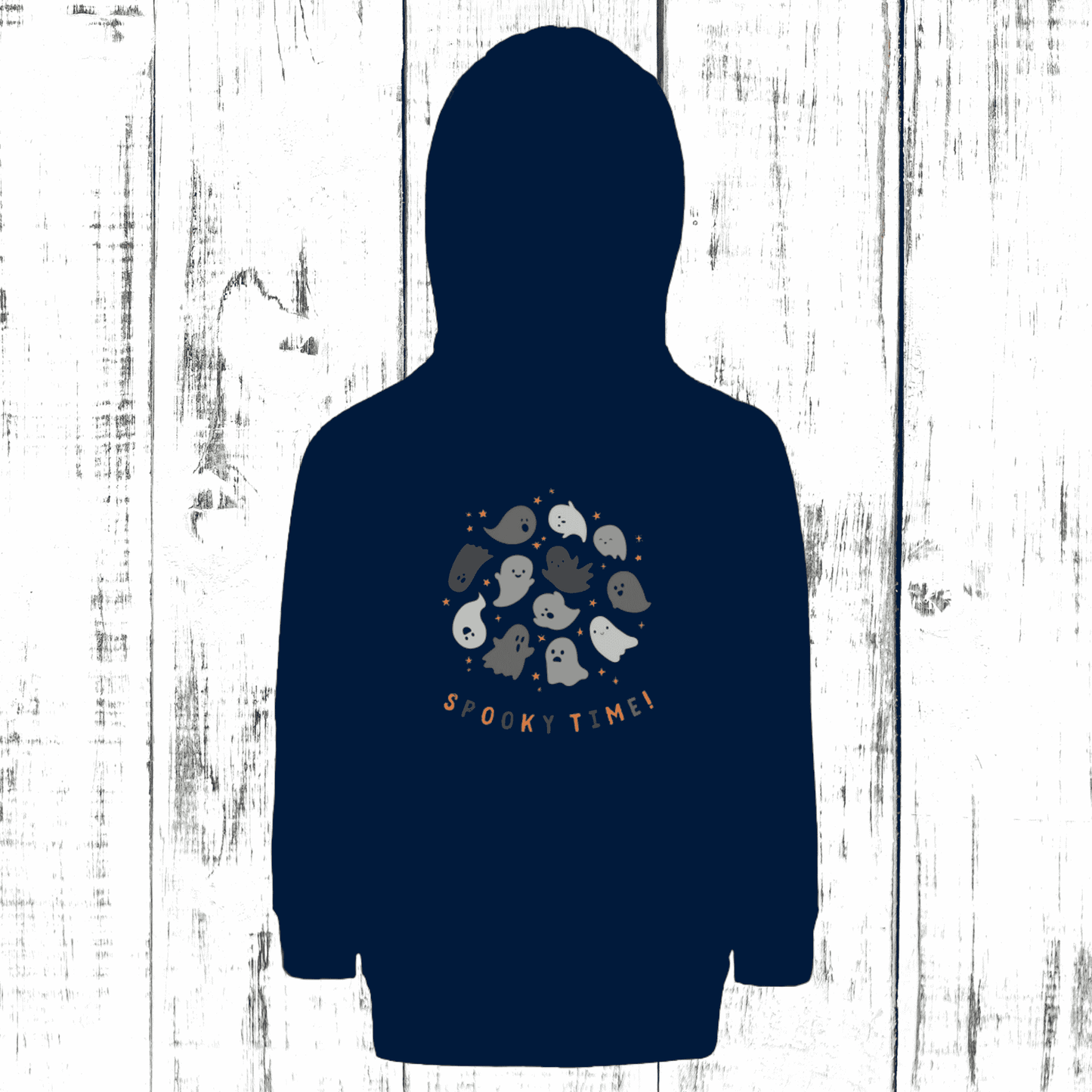 Spooky Time Kids' Hoodie – Cute Ghosts, Premium Bio!