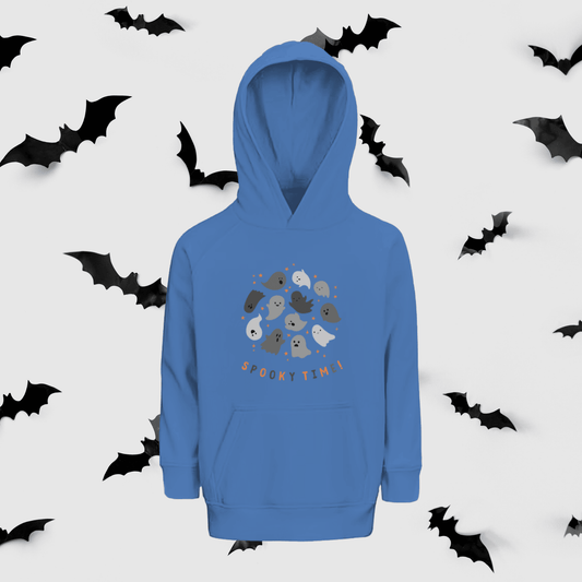Spooky Time Kids' Hoodie – Cute Ghosts, Premium Bio!