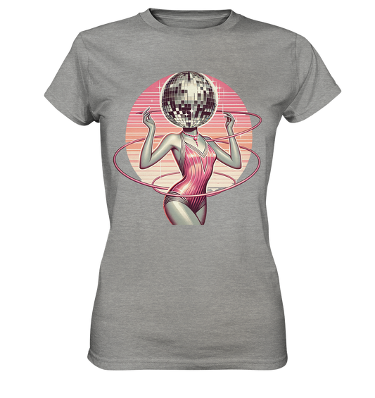 Retro Glamour: 1920s Swimsuit Lady with Hula Hoop and Disco Ball Head - Bella+Canvas