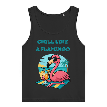 Damen Premium Organic Tank Top Chill Like a Flamingo – Tropical Summer Vibes Retro Design