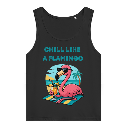 Damen Premium Organic Tank Top Chill Like a Flamingo – Tropical Summer Vibes Retro Design
