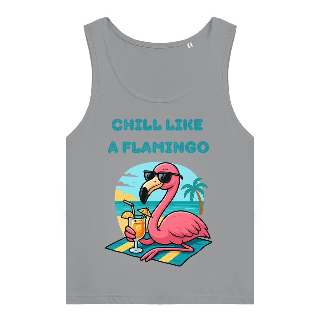 Damen Premium Organic Tank Top Chill Like a Flamingo – Tropical Summer Vibes Retro Design