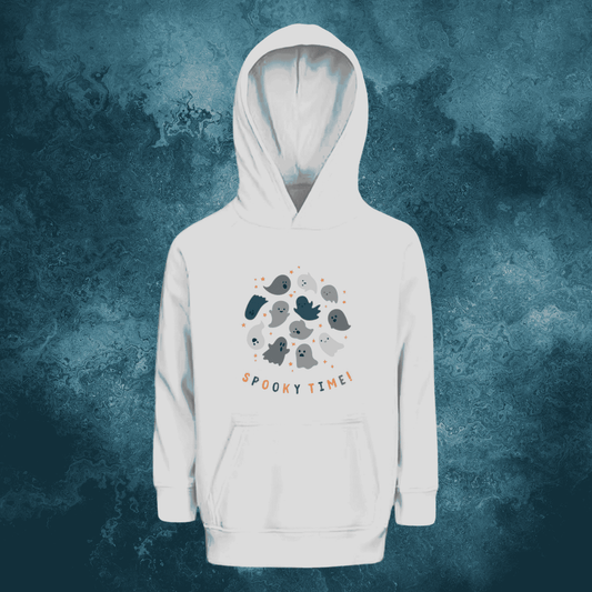 Spooky Time Kids' Hoodie – Cute Ghosts, Premium Bio!