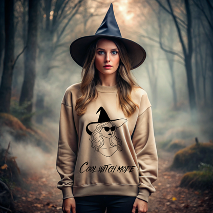 Sweatshirt mit Rundhalsausschnitt „Cool Witch Mode“ – Gildan