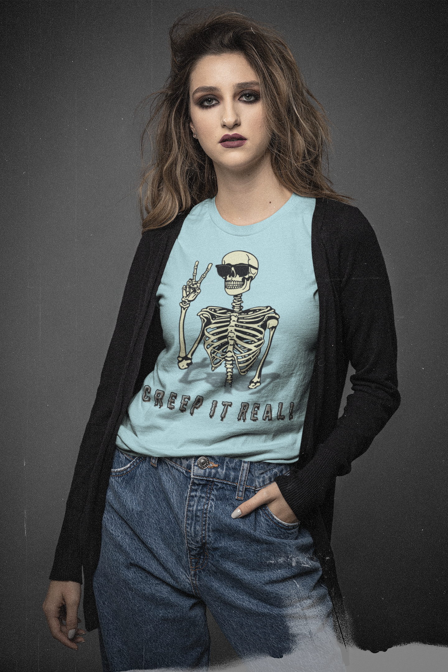 Creep It Real: The Ultimate Cool Skeleton Tee - Bella+Canvas